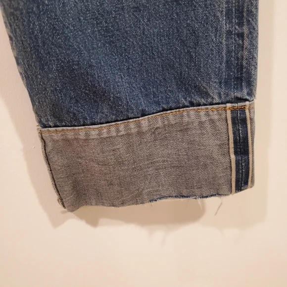Levi's Big E Cropped Cuffed Selvedge Jean's Size 30x25.5 RARE